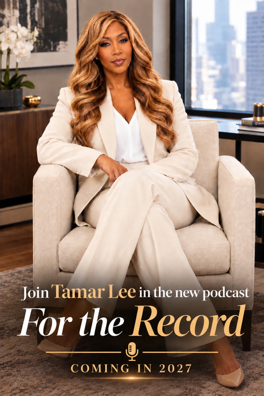 Promotional poster for the podcast For the Record with Tamar Lee, coming in 2027